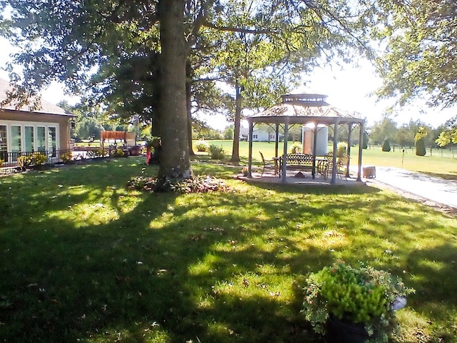 view of yard featuring a gazebo