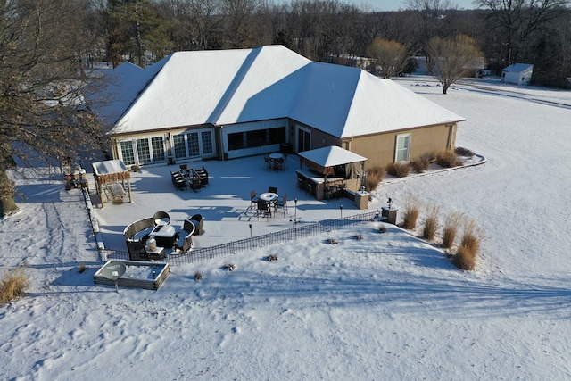 view of snowy aerial view