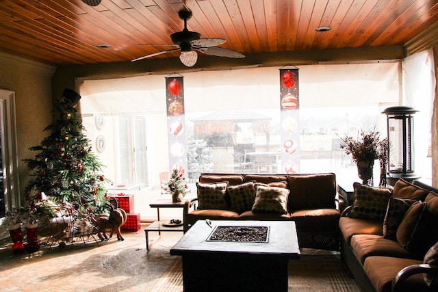 lobby featuring wood ceiling