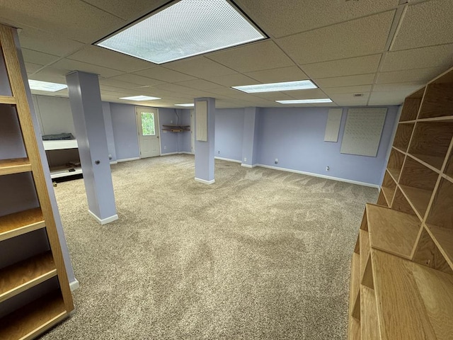 20858 Oak View Trl, Kirksville, MO 63501 - below grade area with carpet flooring and a paneled ceiling