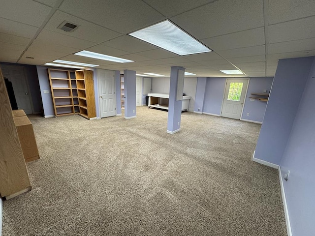 20858 Oak View Trl, Kirksville, MO 63501 - below grade area featuring carpet flooring and a drop ceiling