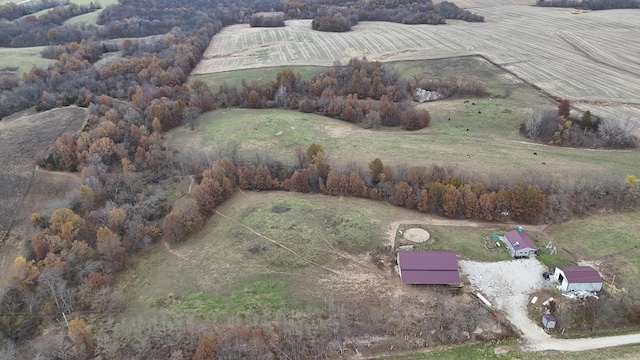 bird's eye view featuring a rural view