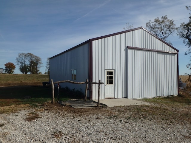 view of outbuilding featuring a garage