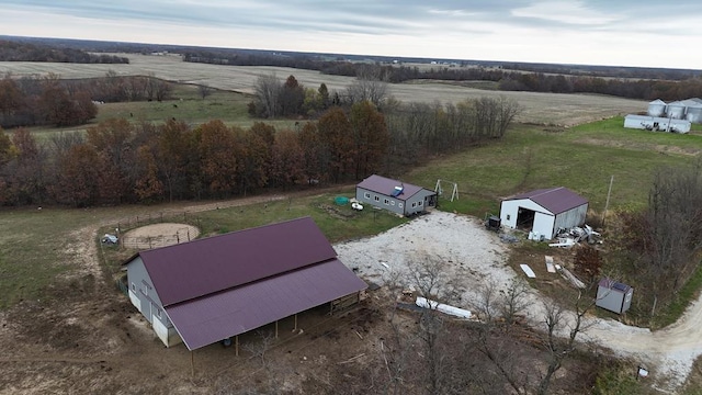 aerial view featuring a rural view