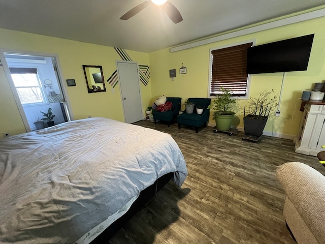 113 N Cottage Grove Ave, Kirksville, MO 63501 - bedroom featuring wood finished floors, baseboards, and ceiling fan