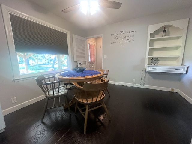 1713 Fairchild St, Chillicothe, MO 64601 - dining space with dark wood finished floors and a ceiling fan