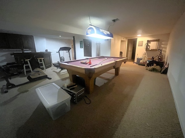 1713 Fairchild St, Chillicothe, MO 64601 - playroom with billiards table and carpet flooring