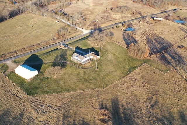 bird's eye view with a rural view