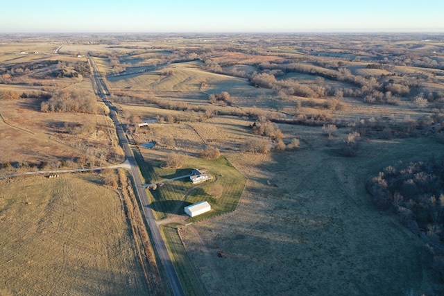 bird's eye view with a rural view