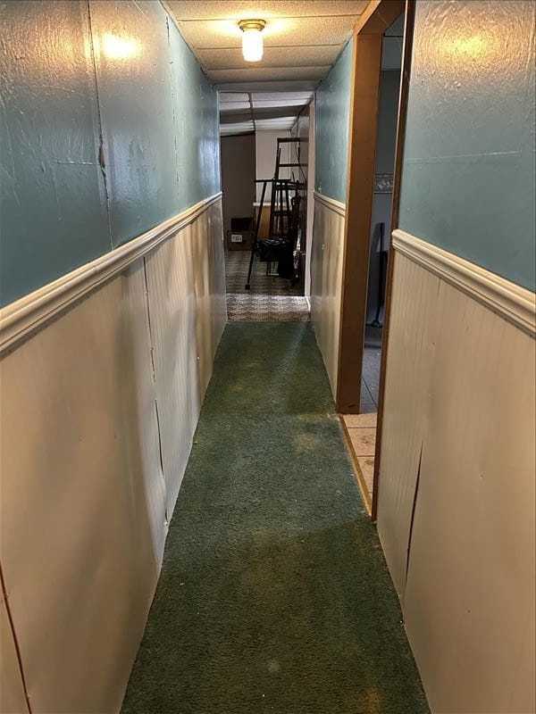 803 Coates St, Macon, MO 63552 - corridor with carpet and wainscoting