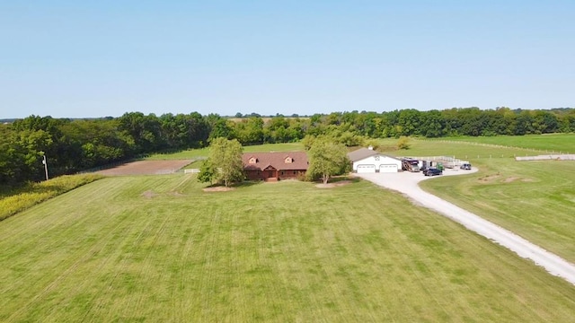 bird's eye view with a rural view