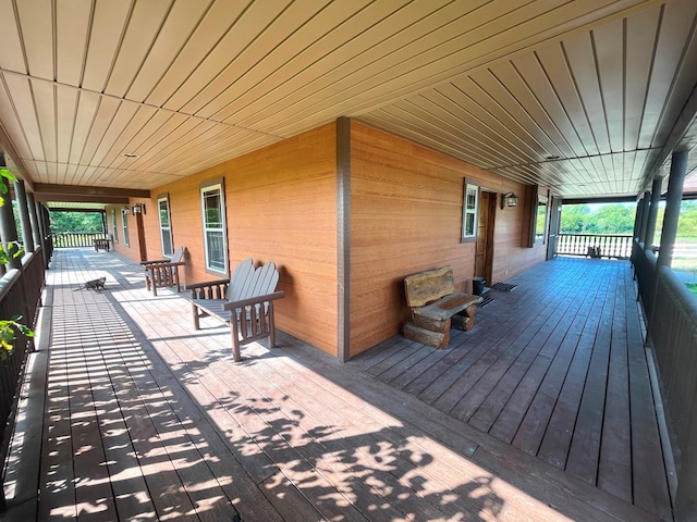 deck featuring covered porch