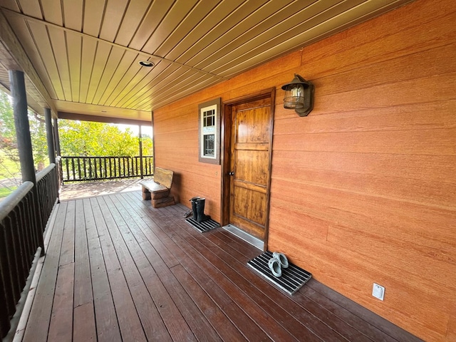 deck with a porch