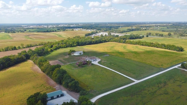 bird's eye view with a rural view