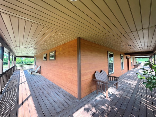 wooden deck with covered porch