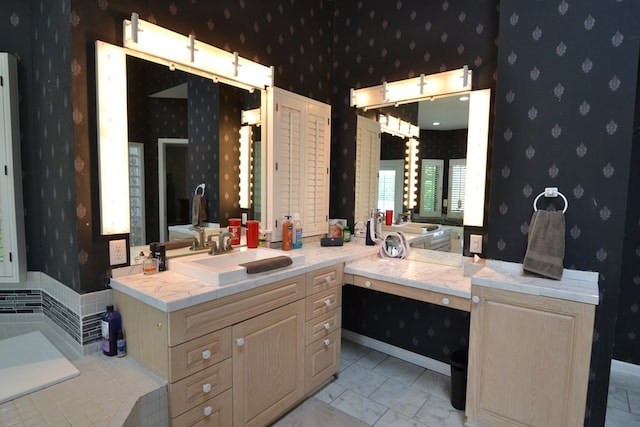 26672 Spring Lake Trl, Kirksville, MO 63501 - bathroom featuring wallpapered walls and vanity