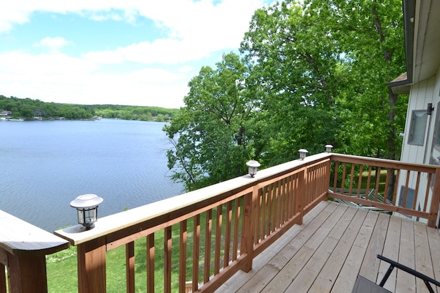 26672 Spring Lake Trl, Kirksville, MO 63501 - wooden deck featuring a water view