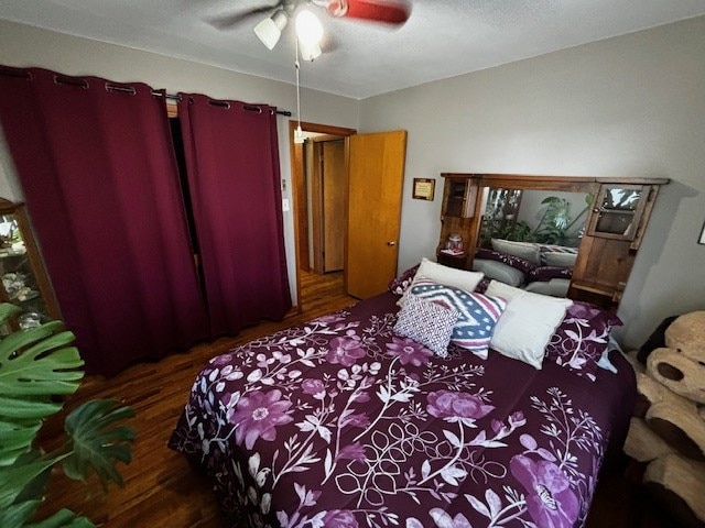2 Center Dr, Kirksville, MO 63501 - bedroom featuring ceiling fan and wood finished floors