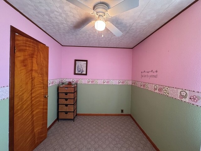 810 S W St, Green City, MO 63545 - unfurnished room with carpet, ceiling fan, and baseboards