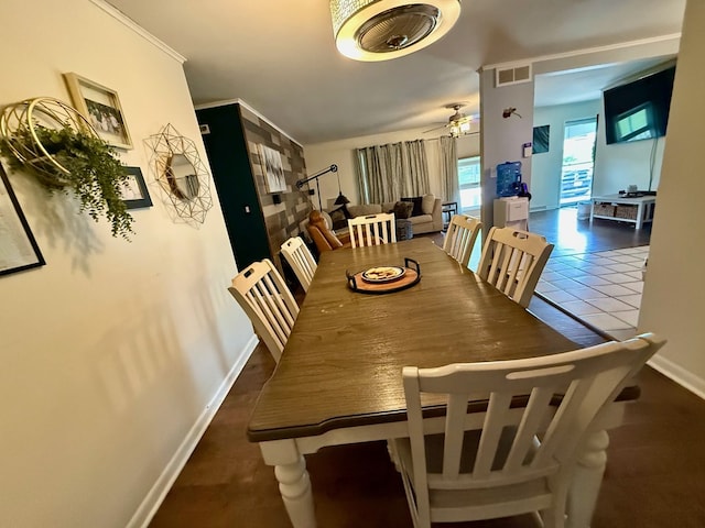 33 Overbrook Dr, Kirksville, MO 63501 - tiled dining area with a ceiling fan and baseboards
