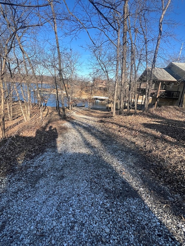 view of yard with a water view