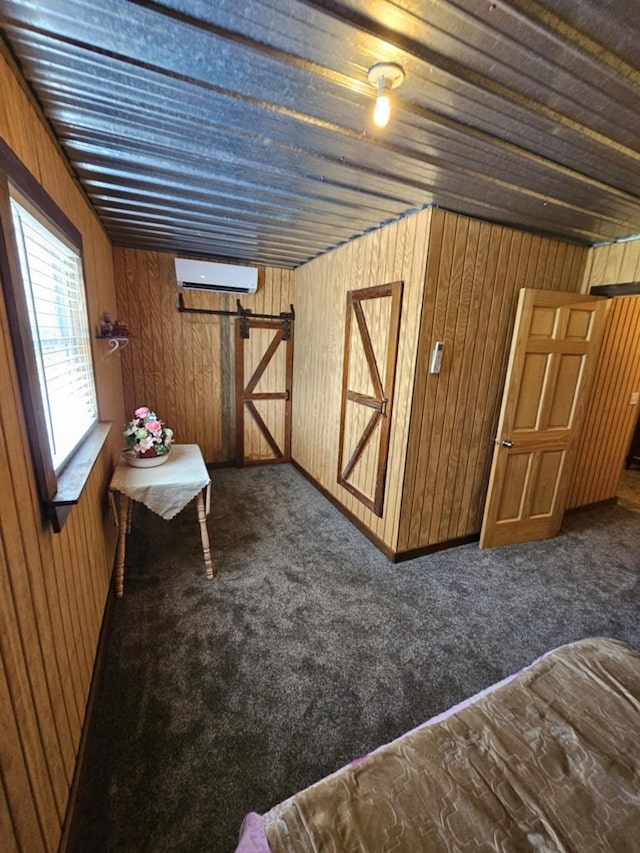 view of outbuilding featuring a wall mounted air conditioner