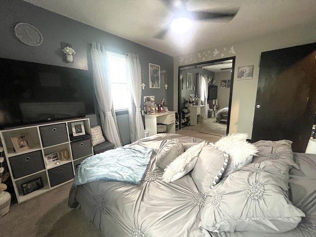 639 Missouri Ave, Chillicothe, MO 64601 - carpeted bedroom with a closet and ceiling fan