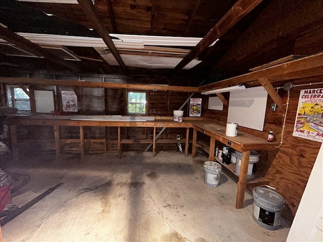 1617 N Church St, Marceline, MO 64658 - miscellaneous room featuring a workshop area, concrete floors, and healthy amount of natural light