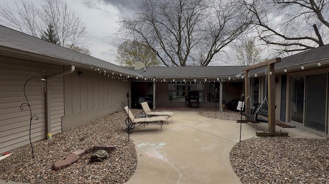 view of patio with area for grilling