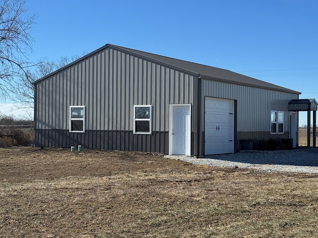 view of outdoor structure with a garage