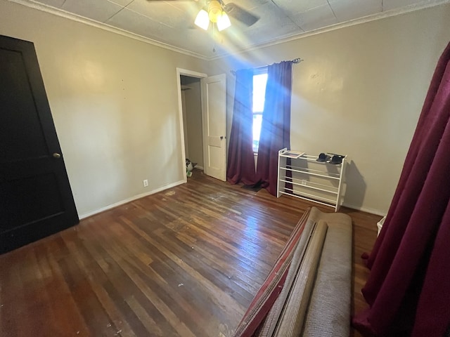 115 Polk St, Chillicothe, MO 64601 - bedroom with crown molding, wood finished floors, and a ceiling fan