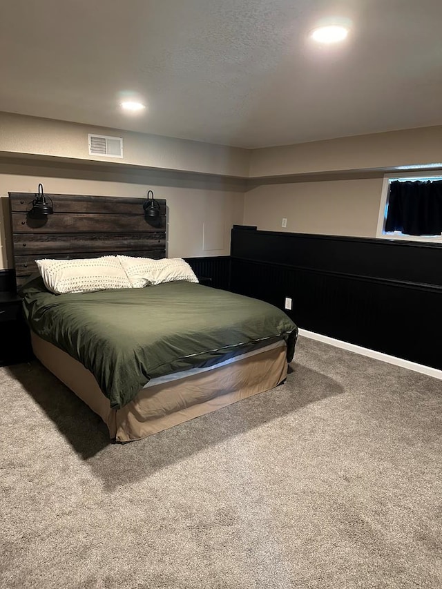 bedroom featuring carpet