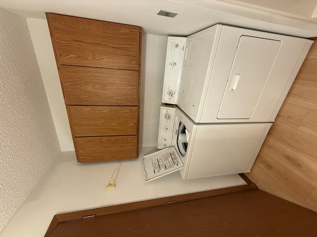 1214 E Washington, Kirksville, MO 63501 - washroom with stacked washer / drying machine