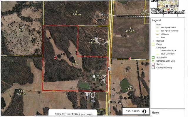 34829 State Highway C, Bevier, MO 63532 - aerial view of property's location