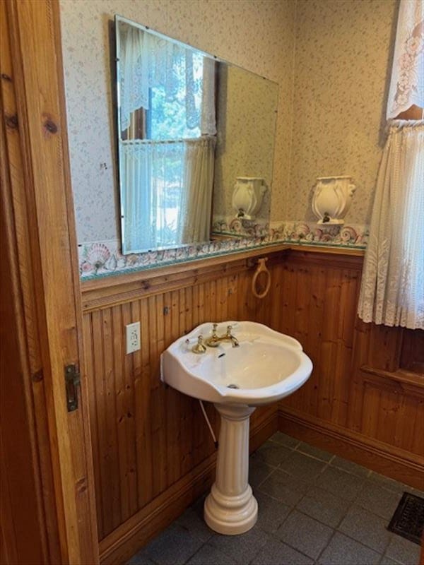 bathroom with plenty of natural light and sink