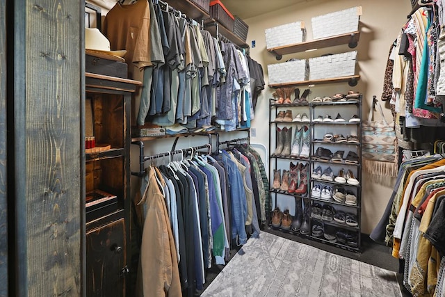 view of walk in closet