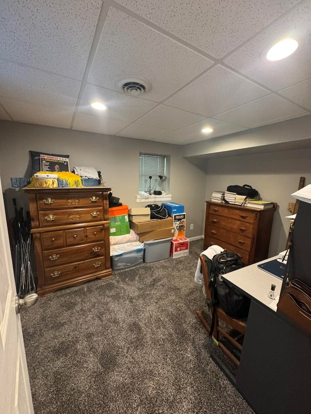 113 Elm St, Milan, MO 63556 - carpeted bedroom featuring recessed lighting and a drop ceiling