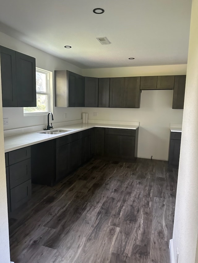 kitchen featuring dark hardwood / wood-style flooring and sink