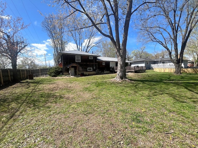 view of yard featuring fence