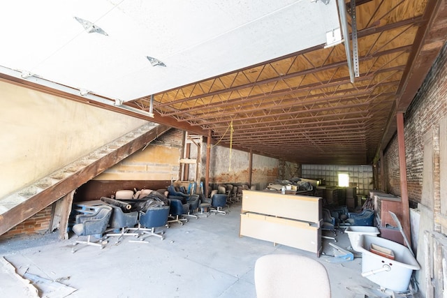 view of unfinished attic