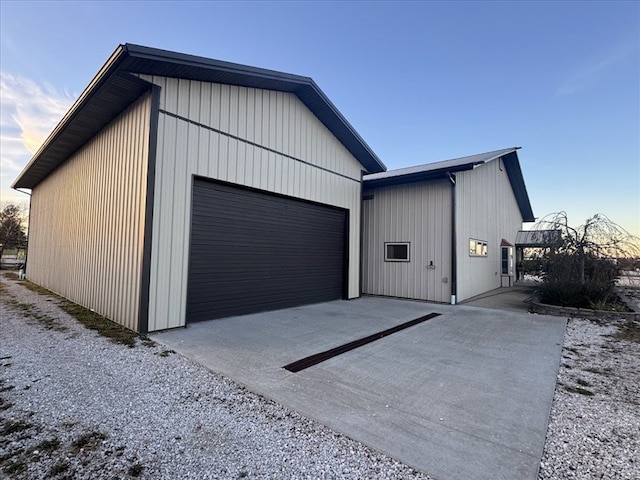 view of garage