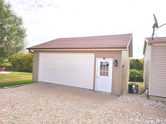 garage with cooling unit