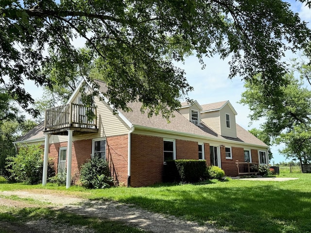 64234 Hwy 6, Green Castle, MO 63544 - view of property exterior with brick siding, a yard, and roof with shingles