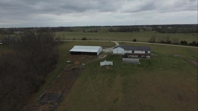aerial view featuring a rural view
