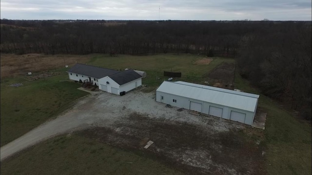 bird's eye view featuring a rural view
