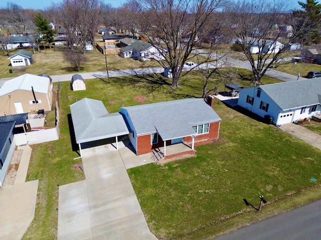 drone / aerial view with a residential view