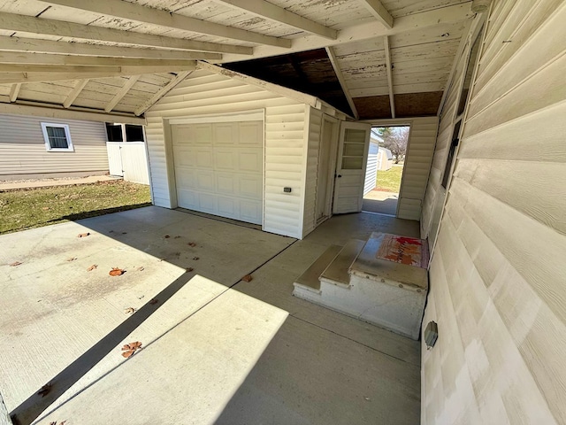 garage with driveway