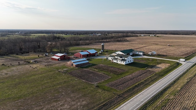 bird's eye view with a rural view