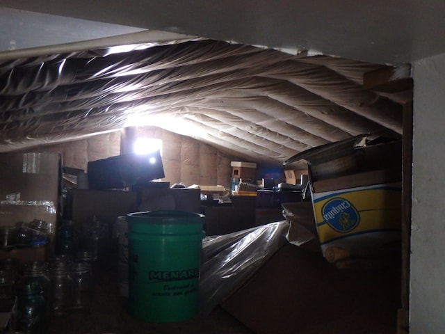 view of unfinished attic