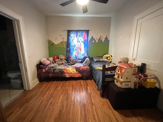 432 Woodrow, Chillicothe, MO 64601 - bedroom with ceiling fan and wood finished floors